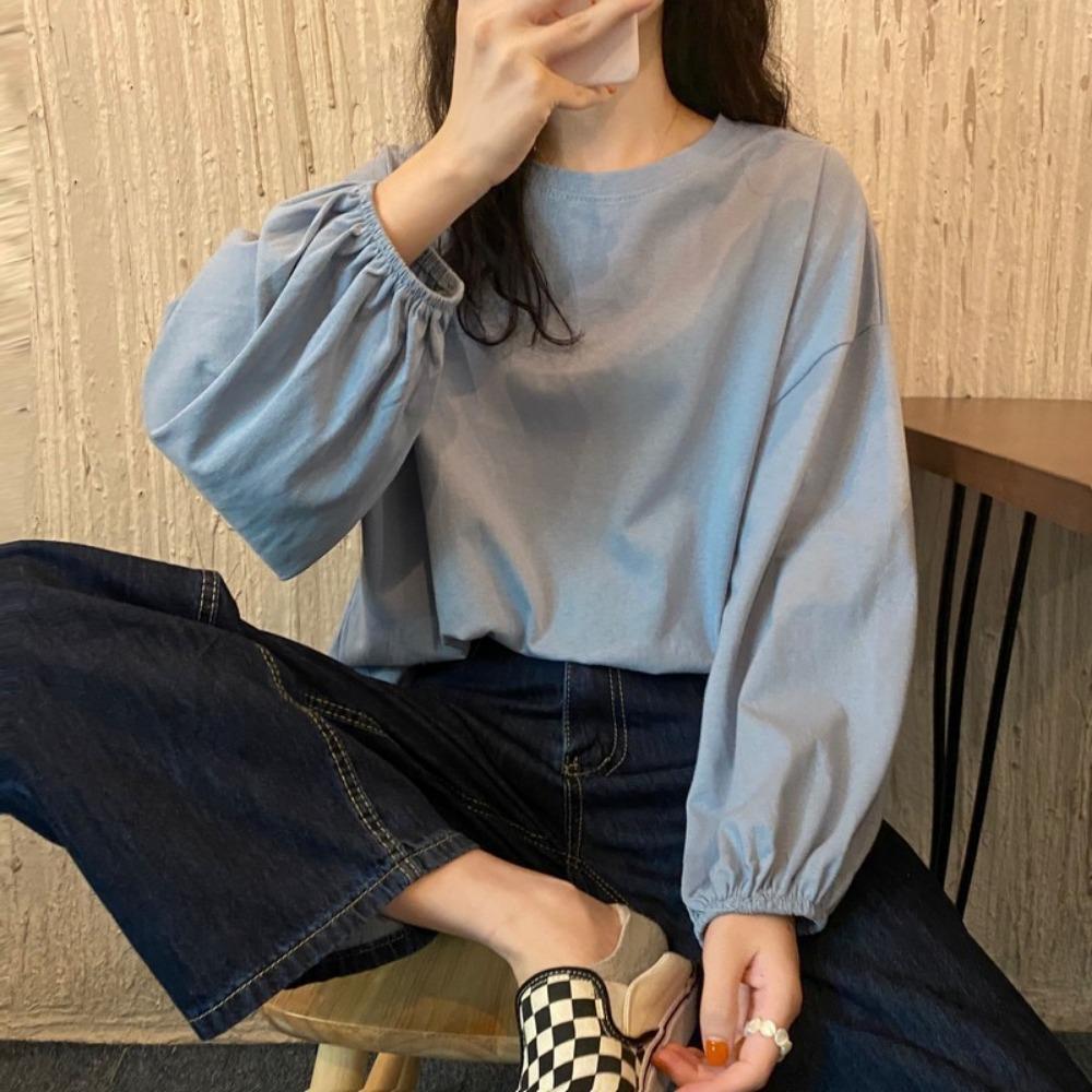 Women's Loose Fitting Pullover Long Sleeved T-shirt for Women