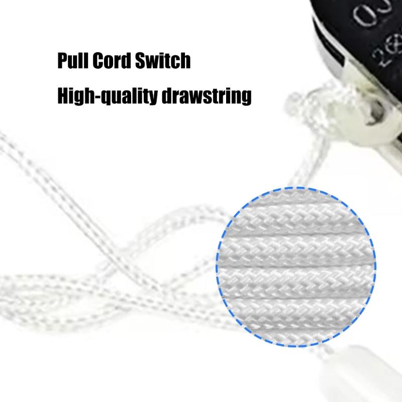 Multipurpose Pull Chain Switches Set Convenient for Lamp Fixtures Portable Designs Sturdy Plastic Construction 2A