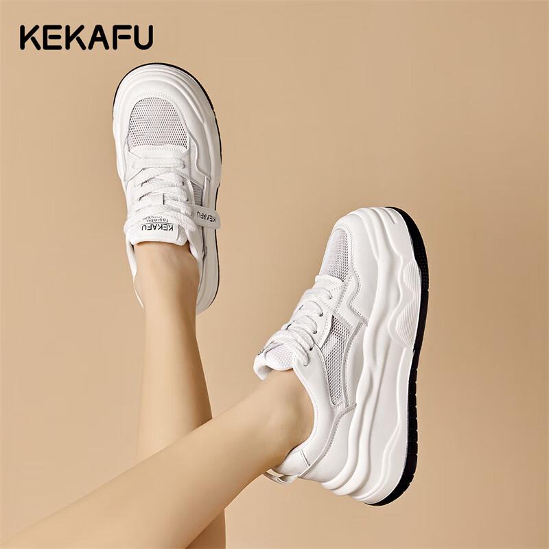 Kekafu Women s Breathable Mesh Casual Platform Shoes 38