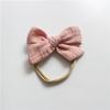 Gauze Bamboo Knotted Bowknot Baby Headbands Plain Color Cotton Muslin Newborn Hair Bows