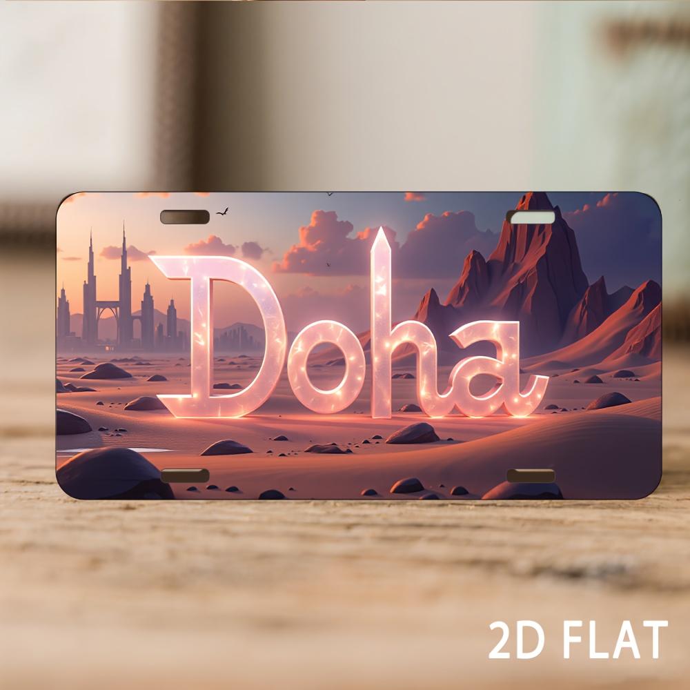 

D Flat D Flat Retro Metal Wall Art Sign Durable Vintage Desert Cityscape Design x Inches (xcm) Home Decor for Entr 15x30cm(5.9x7.8inch)