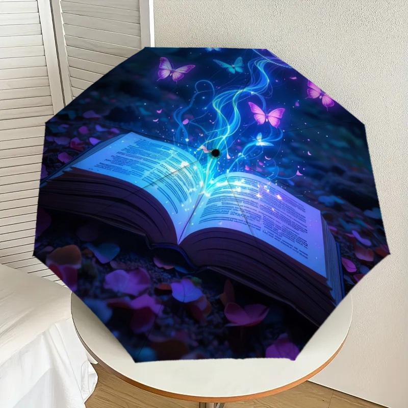 

1pc Magical Book of Butterflies Umbrella with Plastic Handle,Suitable for All Seasons Home Travel Outdoor UmbrellaDD1699
