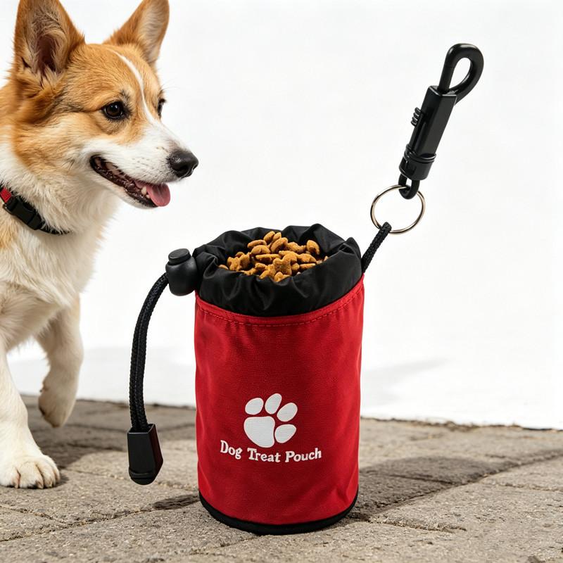 Portable Pet Training Waist Bag Drawstring Leak-Proof Dog Treat Bag Hands-Free Multi-Functional Puppy Snack Reward Bag
