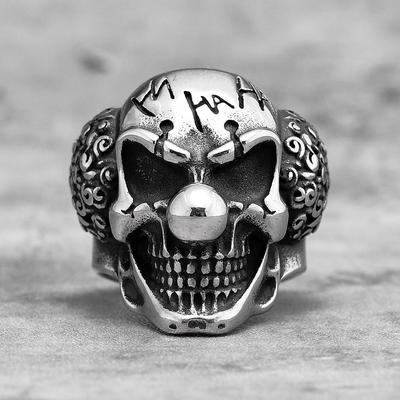 Anillos de Payaso de Acero Inoxidable Punk Gótico de Calavera Joker para Hombre, Modernos, Únicos, Elegantes, para Hombre, Joyería Biker, Creatividad, Regalo