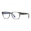 Tom Ford Eyeglasses Square Full Rim  Striped Brown Frame And Clear Blue Light Block Lens Ft5898 B050 Brown