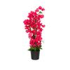 Umělá rostlina Bougainvillea s květináčem, 2 realistické hedvábné stonky, červená - 30 palců