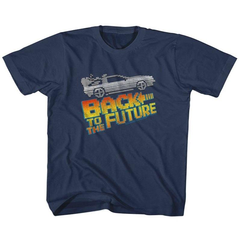 Back to the Future 8-Bit To The Future Navy Kids T-Shirt Youth Toddler 100