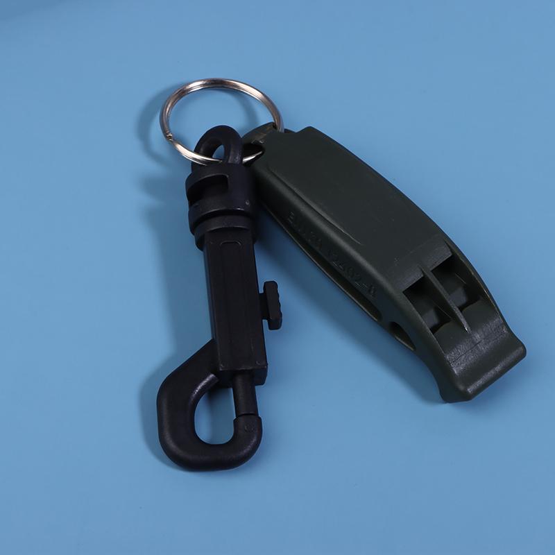 (YY)2Pcs 2026 New Plastic Emergency Whistle Safety Survival Whistle Signaling Whistle With Hook For Outdoor Camping Hiking