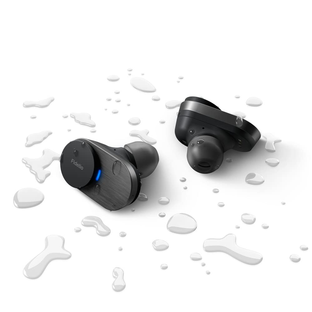 PHILIPS Fidelio T1 Bluetooth Wireless Earphones with Active Noise Cancellation Dual Driver LDAC Compatible IPX4 Waterproof (Black)