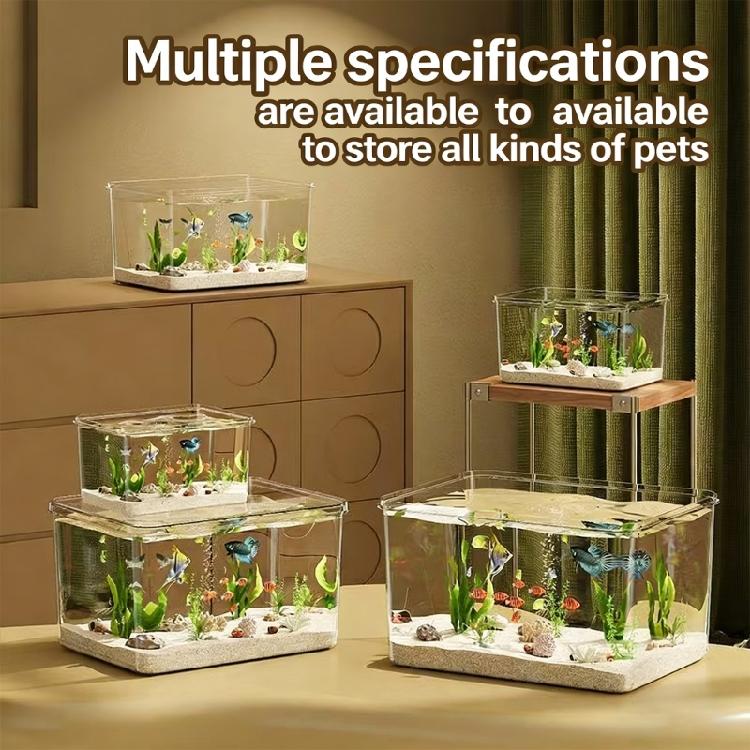 Klares Acryl Schreibtisch-Aquarium Bruchsicher Rahmenlos Wasser-Terrarien für Betta Garnelen Fische