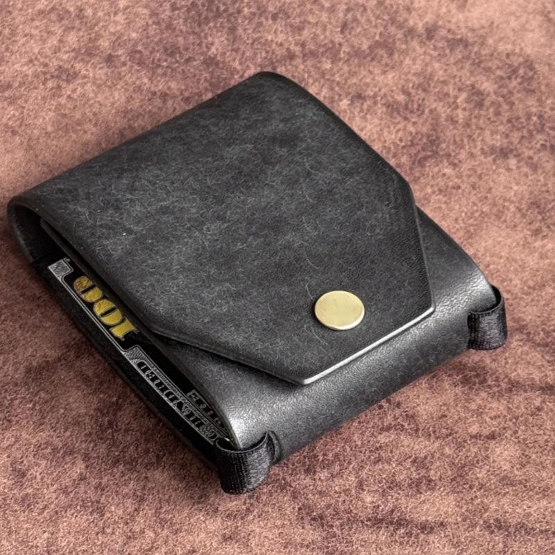 1 Pieza Cartera de Cuero PU / Envoltorio para Dinero Portafolio de Acceso Rápido Organizador Pinza Portabilletes Bolsillo para Guardar Cartera de Bolsillo