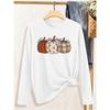 Halloween Elegant Long Sleeve T Shirt Gift For Women Plaid Floral Patchwork Three Styles Bowknot Pumpkin Retro Stitching Autumn Pattern Print Tops