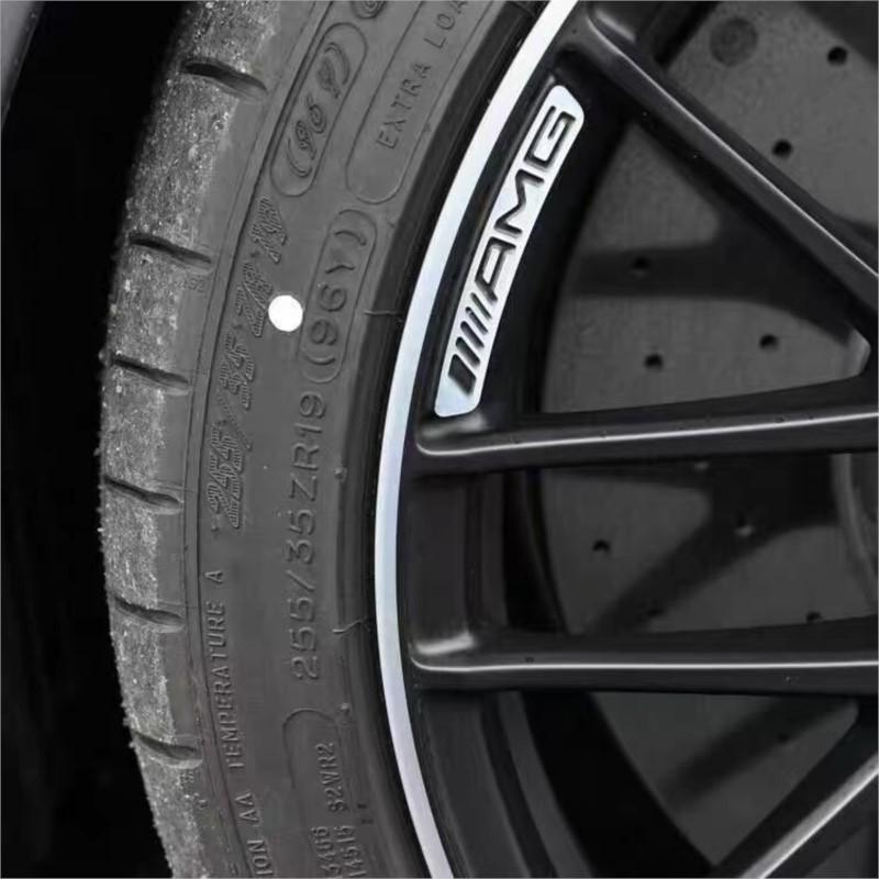 4Pcs Car Styling Wheel Rim Aluminum Logo Sticker Wheel Hub Decals For Mercedes Benz AMG A B C E G CLA W211 W203 W204 W210 W124 YM9