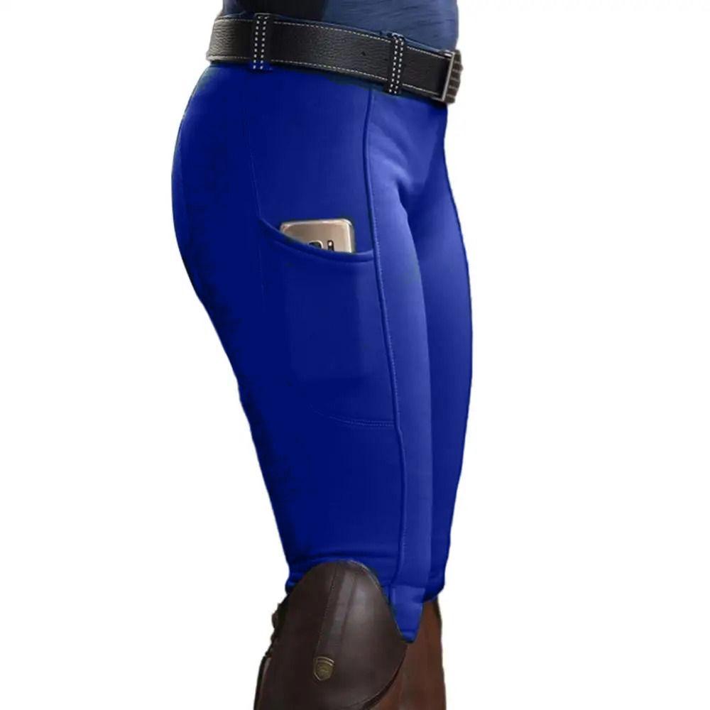 

Anti-pilling Equestrian Pants Slim Horse Racing Trousers Clothes Sports Leggings Camping Blue-M
