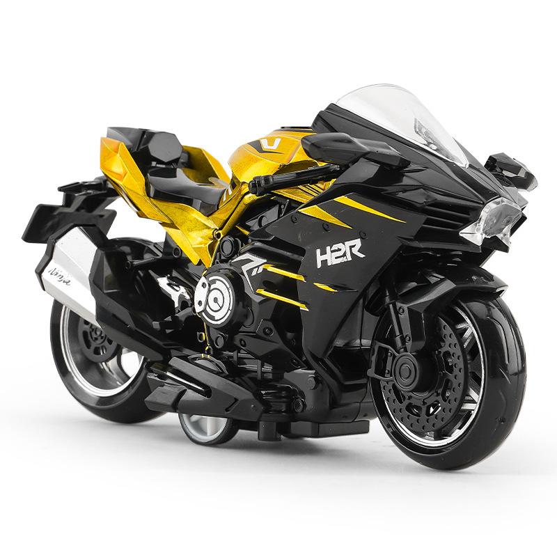 Children'S Toy Boy Simulation Alloy Motorcycle Model Ornament Pull Back Inertia Toy Car Keychain Stall