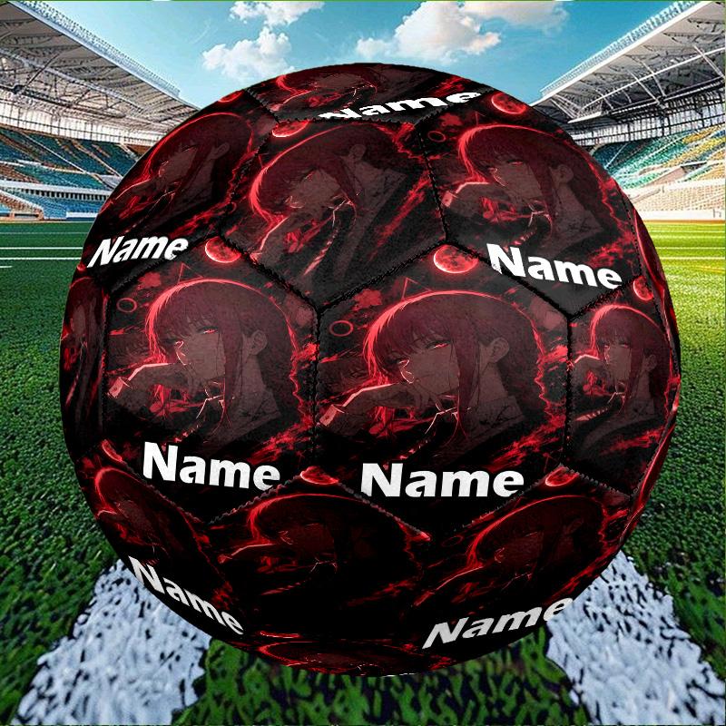 Custom Name Personalized Makima Chainsaw Man Print Size 5 Soccer Ball Training & Match Football, for Team, Kicking, Gift for Football