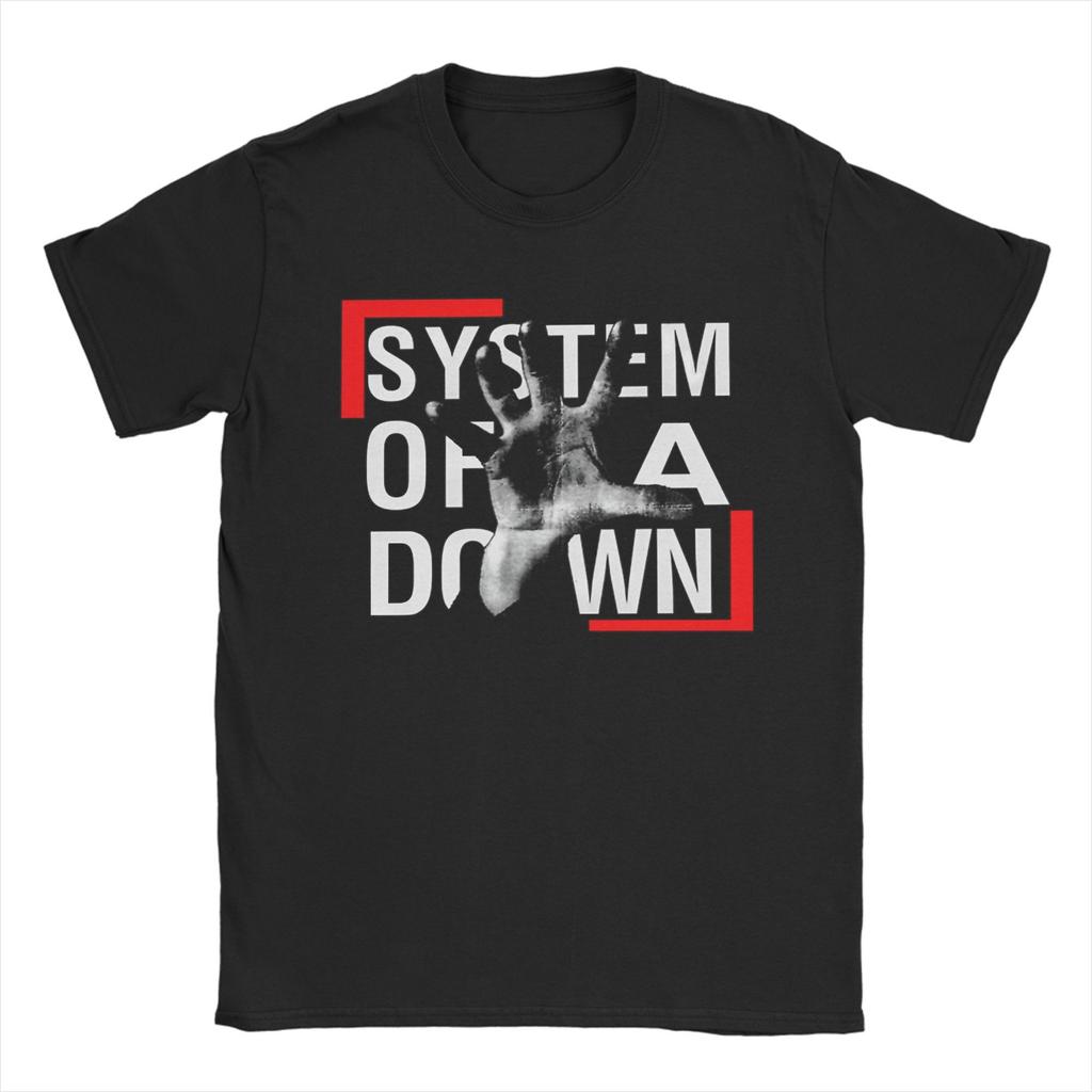 Herren SOAD System Of A Down Rock Musik Band T-Shirts 100% Baumwolle Top T-Shirts Sommer Kurzarm T-Shirt Rundhals T-Shirt Große Größe