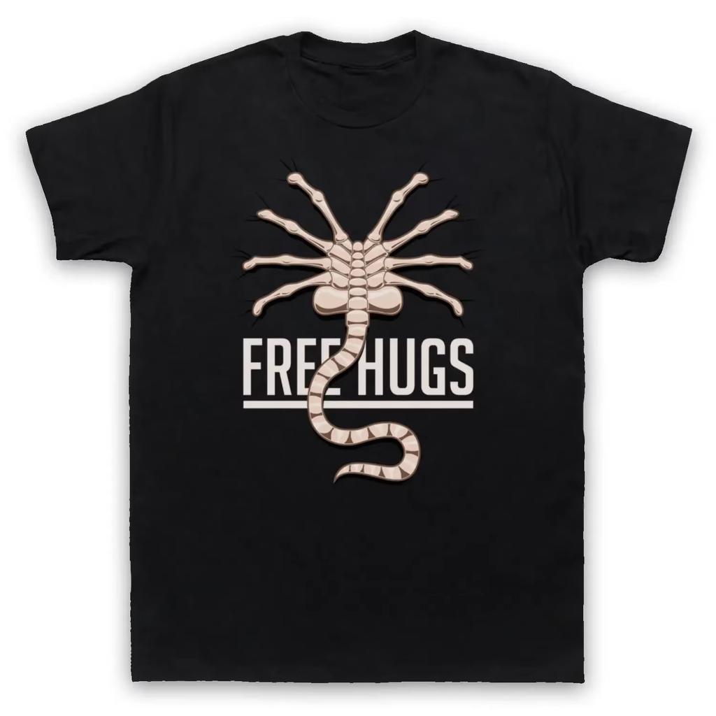 2026 New Hot Funny Facehugger Alien Free Hugs Scifi Tshirt Cotton Oneck Summer Short Sleeve Casual Unisexs T