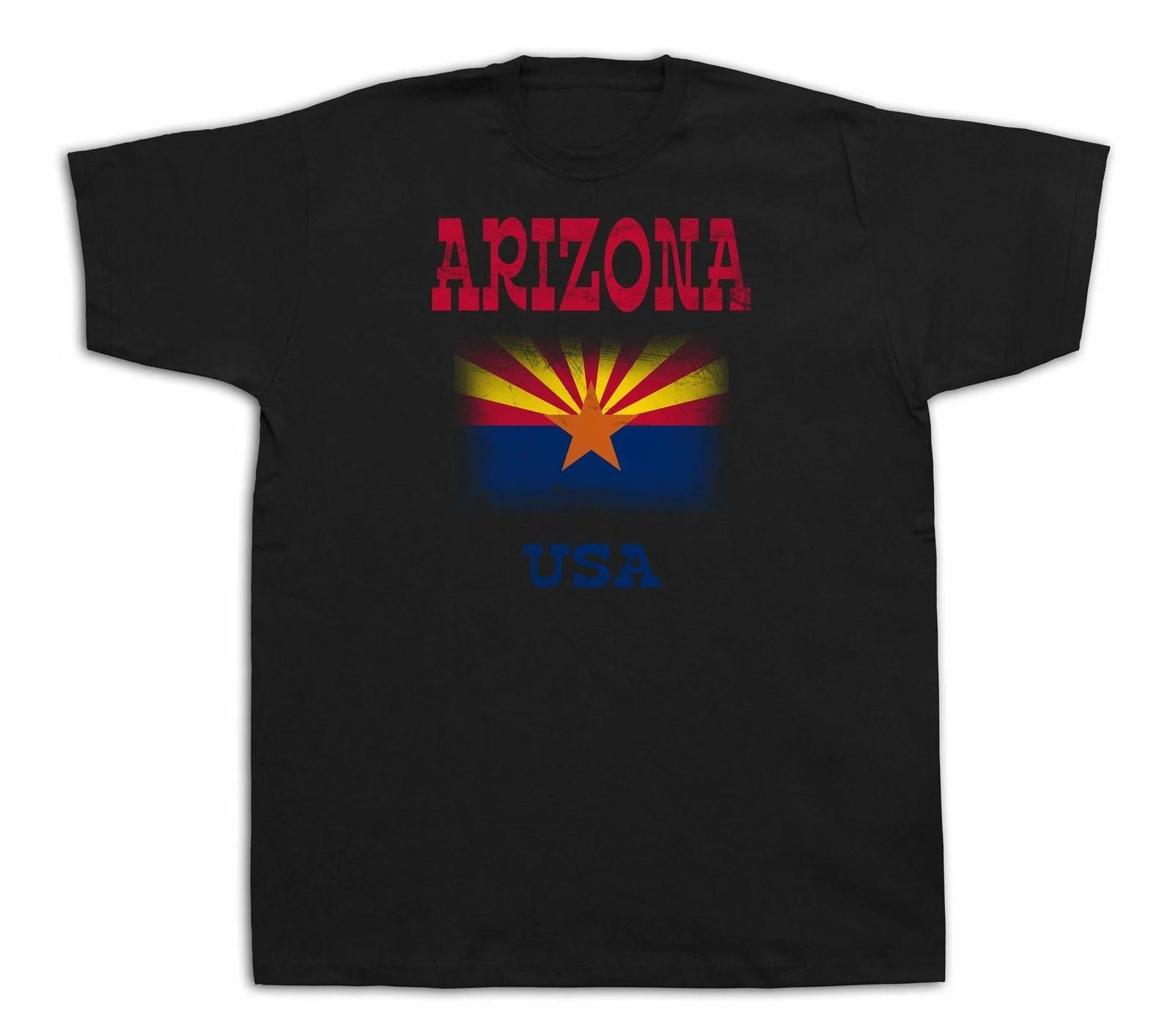 Arizona Flag USA State souvenir tourist city sites t shirt funny casual tee 3XL