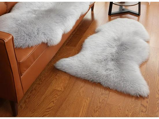 Australian Sheepskin Leather Pattern Wool Sofa Cushion, Carpet, or Bedside Rug – Spliceable into One Sheepskin Piece