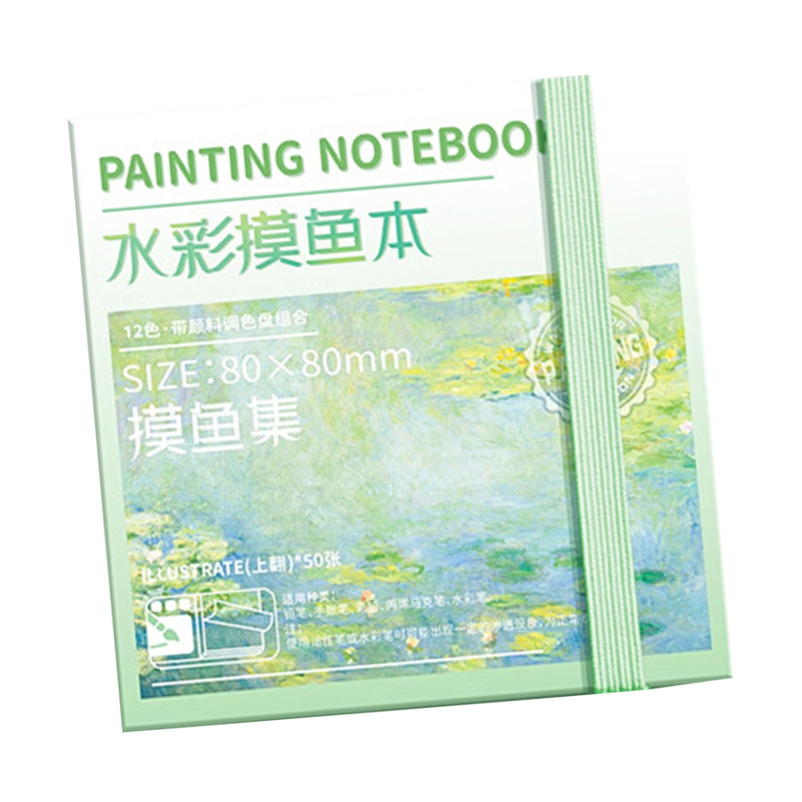 

Портативный акварельный альбом для рисования с 8/12-луночным ящиком для краски, поднос для смешивания красок, 50 листов, блокнот для рисования для студентов-художников 12