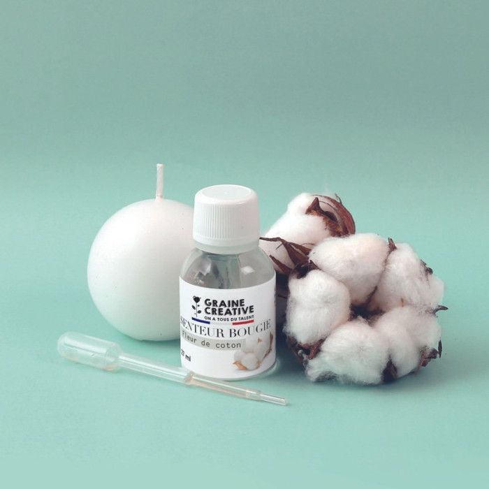 Duft für Kerze - KREATIVE SAAT - Baumwollblüte - 27 ml - Sanfter Duft - Hergestellt in Frankreich