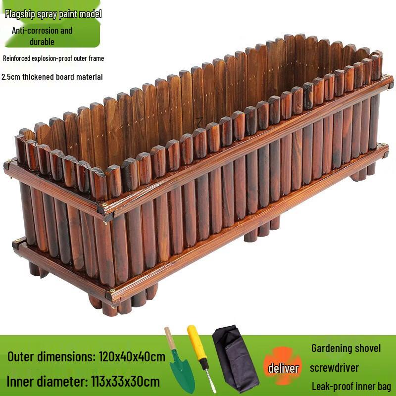 Outdoor Treated Wood Planter Box
