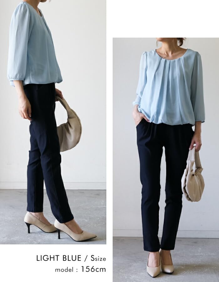 AquaGarage Chiffon Light Size L Blouse, Gray,