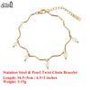 EFFIE QUEEN Stainless Steel 18k Gold Oval Shaped Freshwater Pearl Chain Bracelet Banquet Jewelry for Women Wedding Party STPB02
