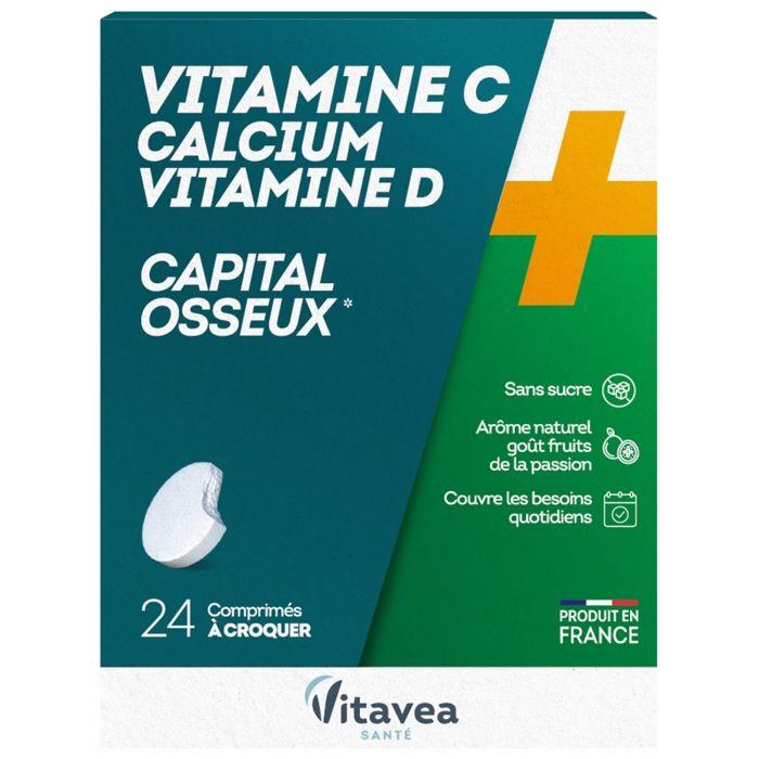 Nutrisanté Vitamine C + Calcium + Vitamine D 24 Comprimés