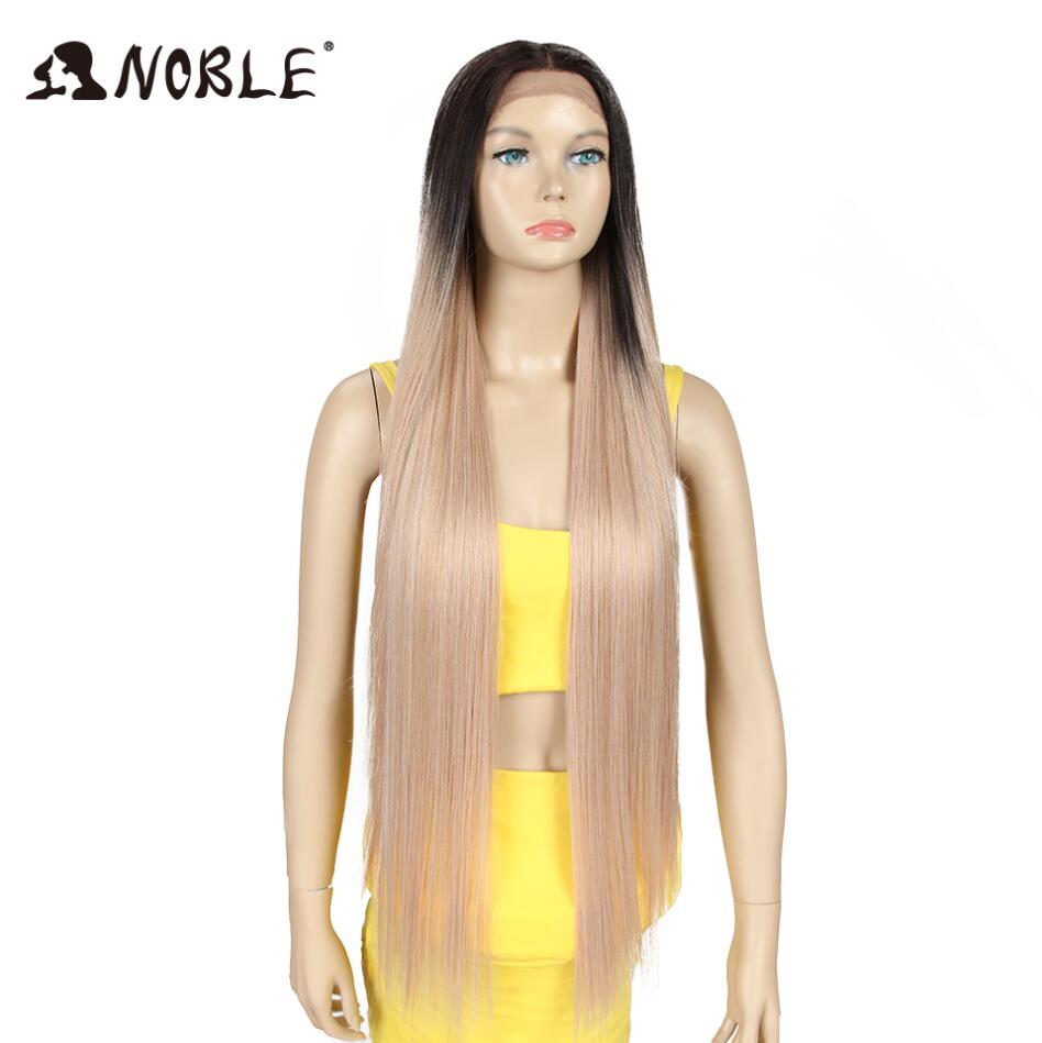 Noble Cosplay Wigs For Black Women Long Straight Synthetic Lace Wig 38 Inch Pink Ombre Blonde Wig Blonde Wig Synthetic Lace Wig
