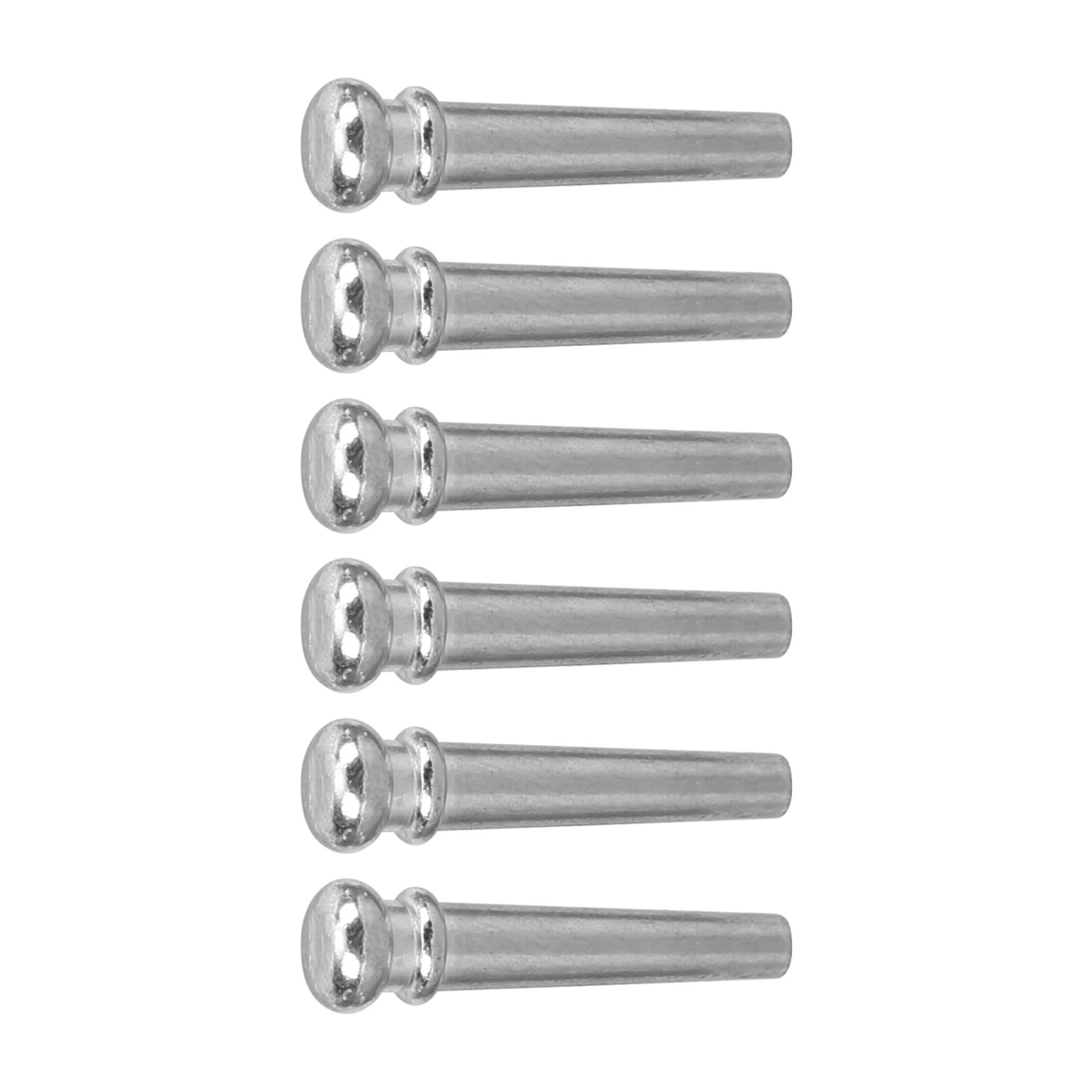 6 шт. Колышки для струн акустической гитары, колышки для бриджа, колышки, фиксированные конусы, запасные части GL28Серебро