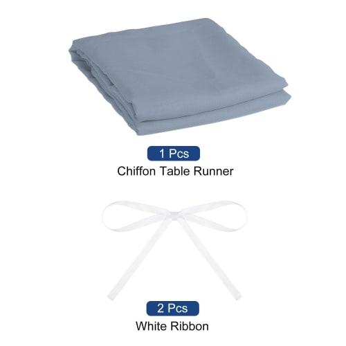 Uxcell Chiffon Table Runner, 3M, 72 X 305 Cm, Rustic Gauze Tablecloth, Sheer Wedding Table Runner for Weddings, Bridal Parties, and Table Decorations,