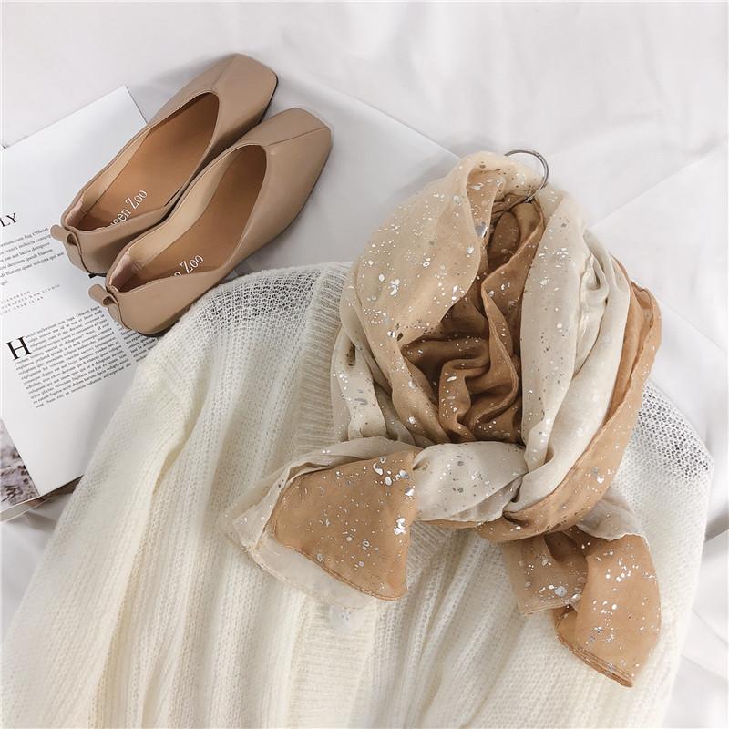 Spain Fashion Ombre Glitter Viscose Shawl Scarf Women Bling Bling Shimmer Pashmina Stole Wrap Snood Muslim Hijab 180*90Cm