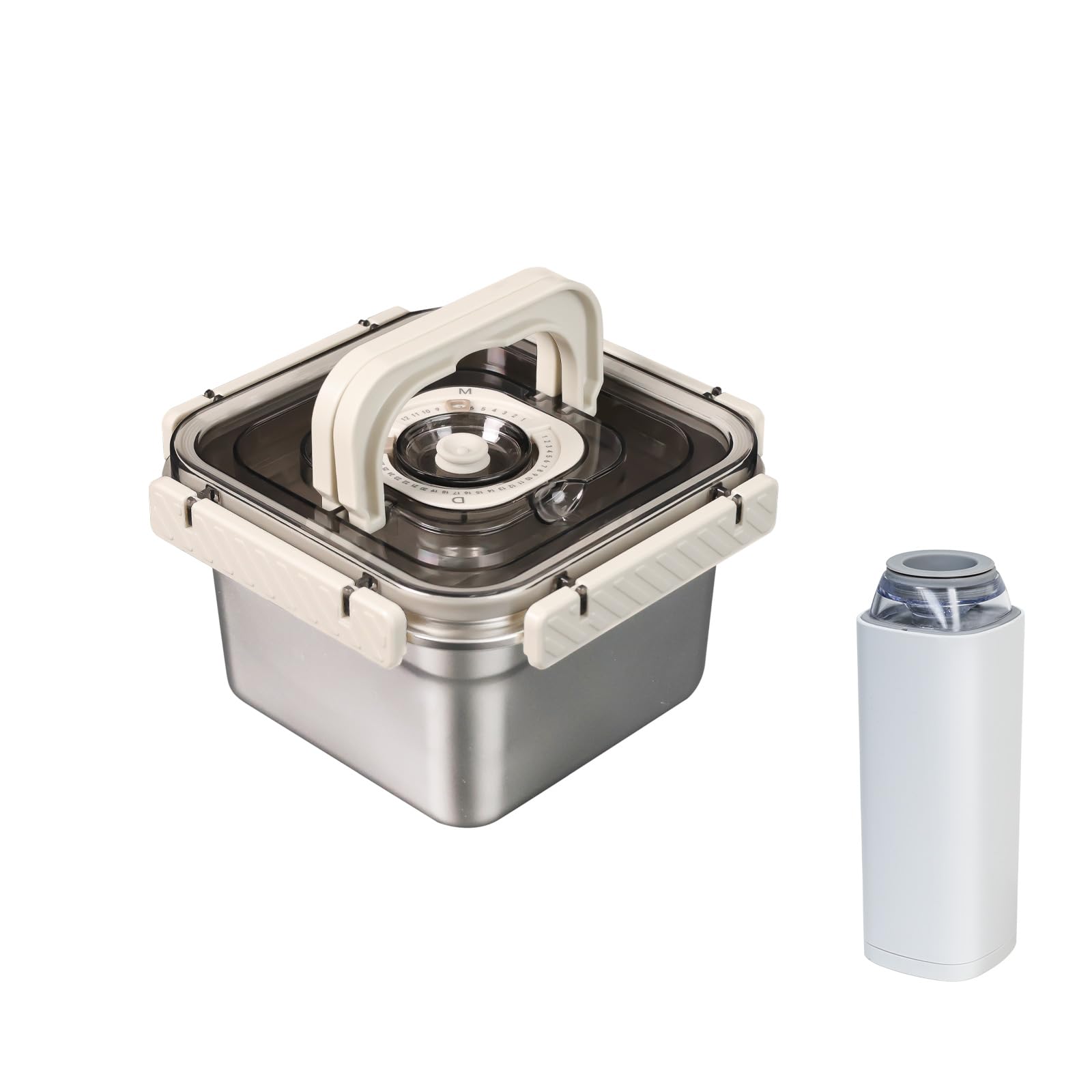 

YK YUKO Yukou Вакуумный контейнер для хранения, Нержавеющая сталь, с крышкой, Посуда для приготовления пищи, Ланч-бокс, 1850 мл + Набор вакуумного упаковщика