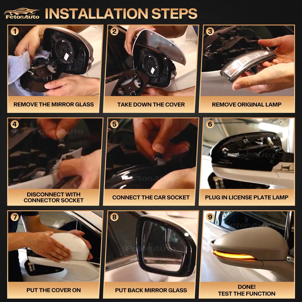 For Ford Fusion Mondeo USA Version 2013-2020 LED Dynamic Turn Signal Light Side Mirror Sequential Lamp Blinker Indicator
