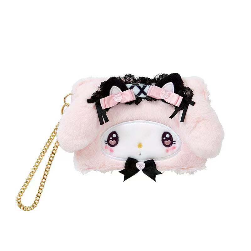 Hello Kitty Plush Keychain Wallet With Canvas Card Holder For Kids And Adults