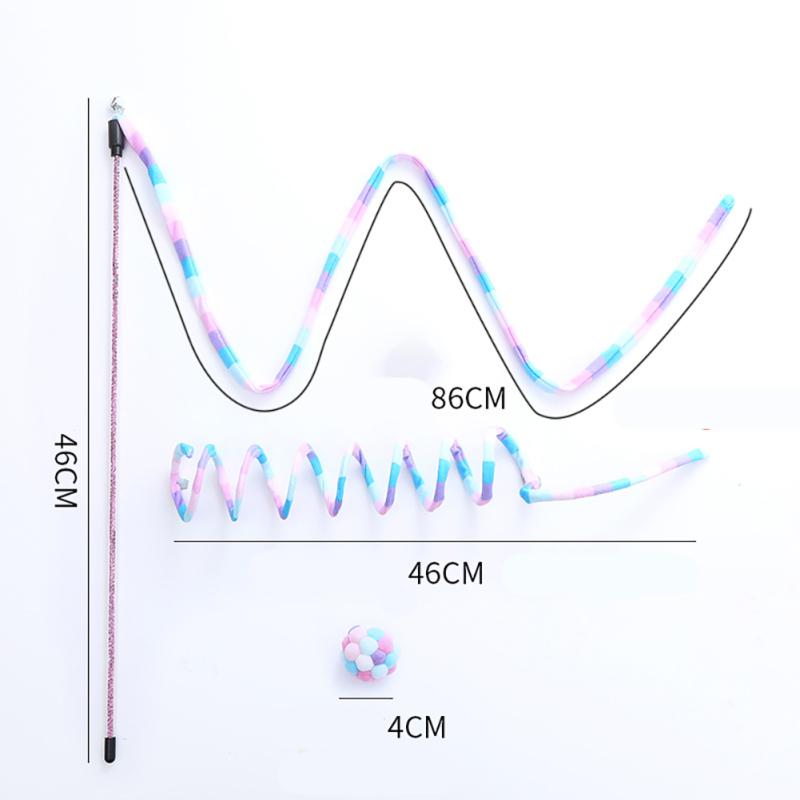 3 Stück Plüsch Katze Teaser Stab Bissfest Lustig Interaktiv Feder Spielzeug Ball Spielstab Haustier