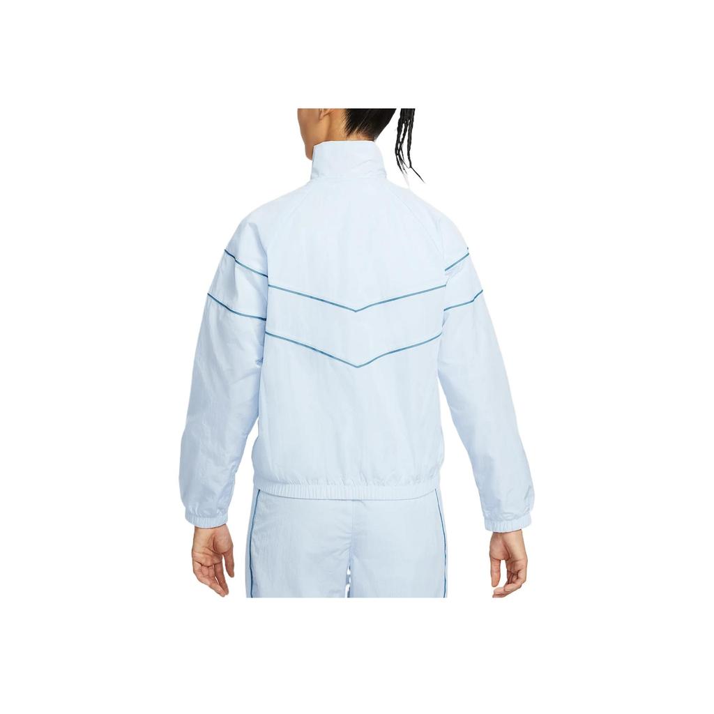 Nike Stand Collar Comfortable Casual Sports Long Sleeve Jacket Women jackets Blue FV6305-423