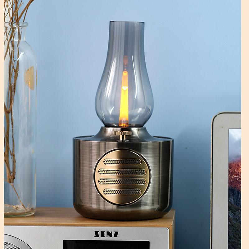 

Ретро Bluetooth Speake Керосиновая лампа Дизайн Громкоговоритель IPX4 Водонепроницаемый Звуковая панель Портативный музыкальный плеер Поддержка затемнения