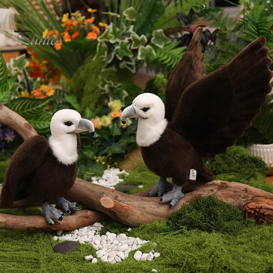Plüsche Adler für Tierliebhaber Realistische Weißkopfpuppe, Stofftier Spielzeug mit faltbarem dekorativem Zierflügeln, Lebensechter Vogel Plüschtier Heimdeko Und