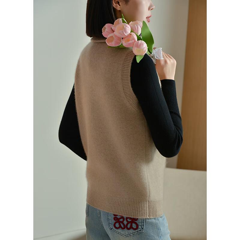 Women's 100% Wool Sleeveless Turn-down Collar Vest