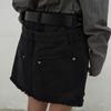 Lcdc Tm Double Waisted Denim Mini Skirt (Black)