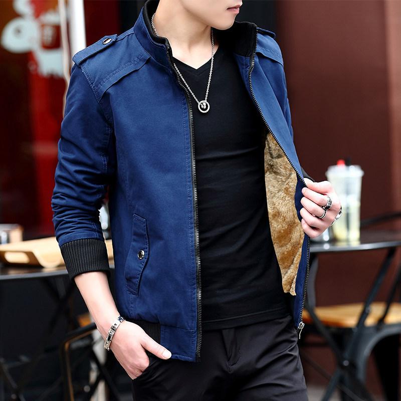 Frühling und Herbst Neue Herren-Jugend-Waschjacke Koreanischer Stil Slim Baumwolle Freizeit-Oberbekleidung