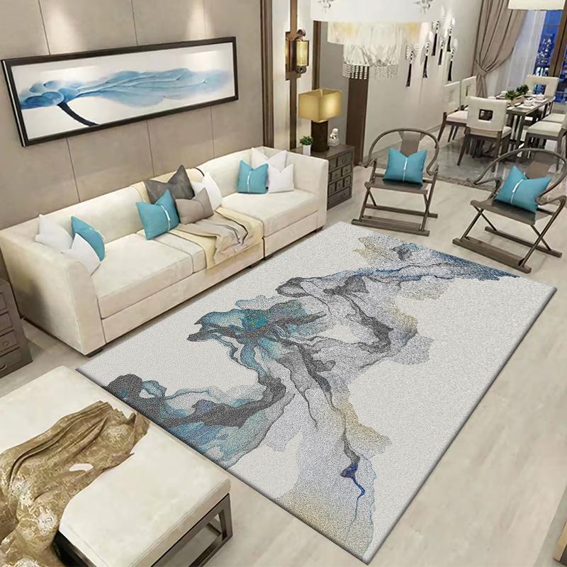 Tapete de Sala de Estar Estilo Chinês Novo Mesa de Centro Sofá Tapete Estilo Chinês Lavagem a Tinta Montanha Tapete Quarto Tapete de Chão