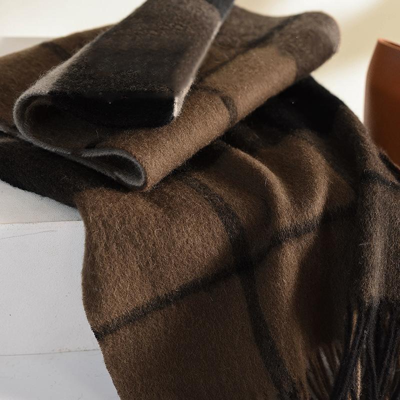 Winter Narrow Scarf 100% Wool Scarf Hot Selling Solid Color Scarf Men's and Women's Universal Warm and Cold Proof Scarf Poncho