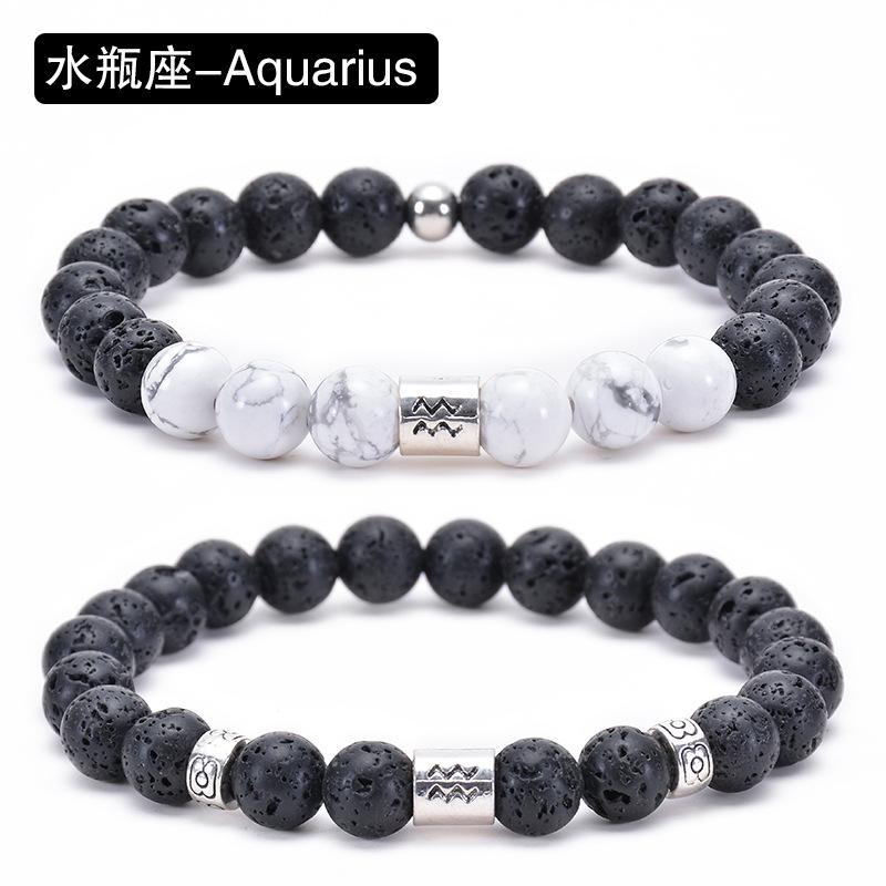 

JYL TS Bracelet 12 Zodiac Couple Beaded Aligns Destiny & Strengthens Bond Aquarius-Aquarius средний тосканской красный
