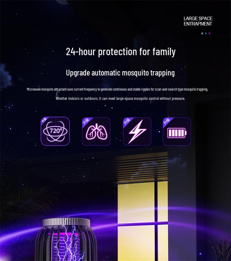 USB Mosquito Killer Lamp: Purple Light Attraction and Electric Shock for Indoor Use