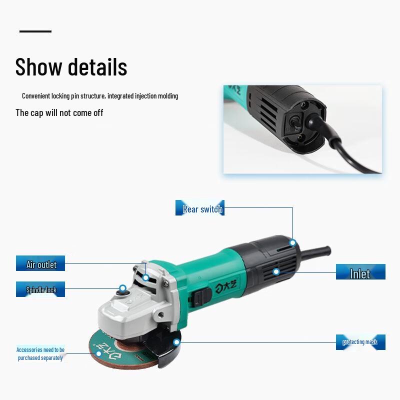 Dayi Industrial 1050W Angle Grinder CN plug (adapter included)