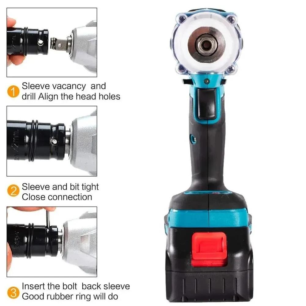520N.m Cordless Electric Impact Wrench Brushless Electric Wrench Hand Drill Socket Power Tool For Makita 388V Battery